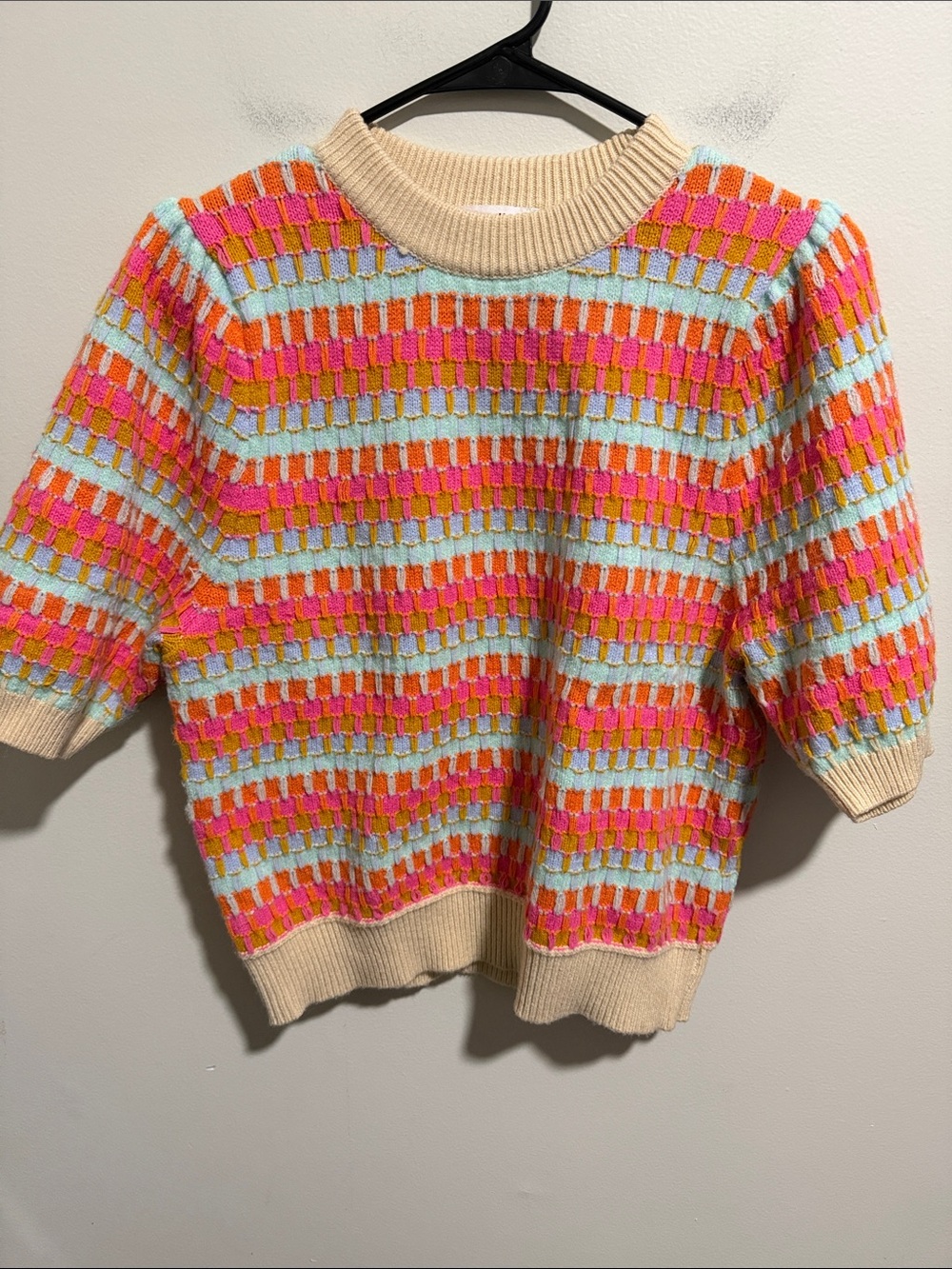 THML Colorful Rib Quarter Sleeve Sweater Size Small